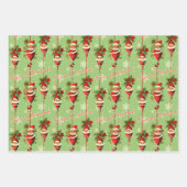 ヴィンテージサンぶら下がったタオーナメントライトグリーン ラッピングペーパーシート (正面)