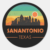 ヴィンテージサンアントニオシティスカイラインレトロサンセット ラウンドシール (正面)