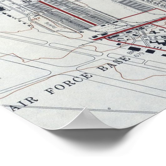 ヴィンテージサンアントニオテキサス州の地図(1953) ポスター (角)