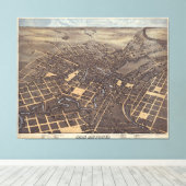 ヴィンテージサンアントニオTXの地図(1873) キャンバスプリント (インサイチュ (ウッドフロア))