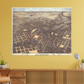 ヴィンテージサンアントニオTXの地図(1873) キャンバスプリント (インサイチュ (リビング))