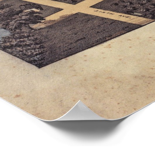 ヴィンテージサンアントニオTXの地図(1873) ポスター (角)