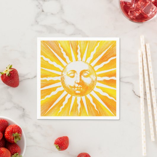 ヴィンテージサンイエローオレンジ スタンダードカクテルナプキン (インサイチュ)