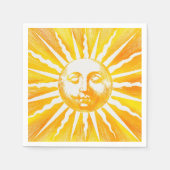 ヴィンテージサンイエローオレンジ スタンダードカクテルナプキン (正面)