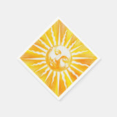 ヴィンテージサンイエローオレンジ スタンダードカクテルナプキン (角)