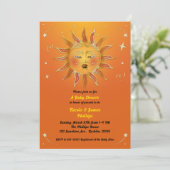 ヴィンテージサンオレンジイエローシテラルベビーシャワー 招待状 (スタンド正面)