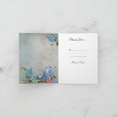 ヴィンテージサンキューカードホワイトブルーティーフラワー サンキューカード (内部)