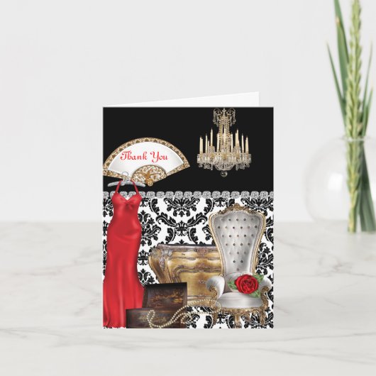 ヴィンテージサンキューカードWOMENS誕生日 サンキューカード (正面)