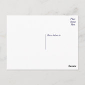 ヴィンテージサンキューネイビーブルー&ホワイトハート&アローズ ポストカード (裏面)