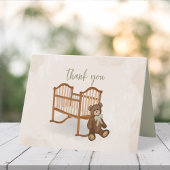 ヴィンテージサンキューベビーブルーテディベアシンプルキュート サンキューカード