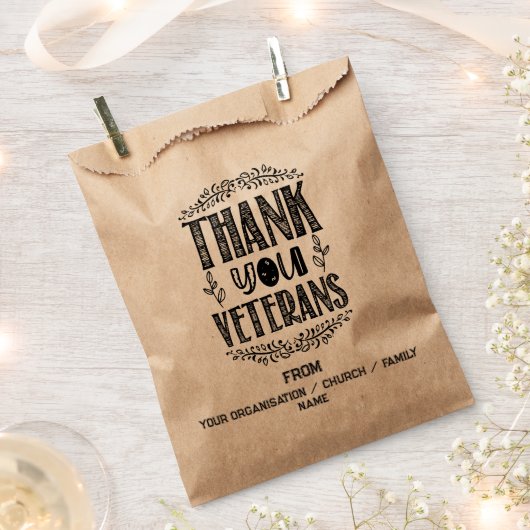 ヴィンテージサンキューユー退役軍人タイポグラフィ フェイバーバッグ (クリップ留めされた状態)