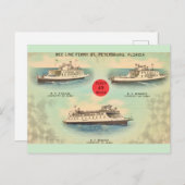 ヴィンテージサンクトペテルブルクフェリーハガキ ポストカード (正面/裏面)