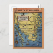 ヴィンテージサンクトペテルブルクFlorida地図はがき ポストカード (正面/裏面)