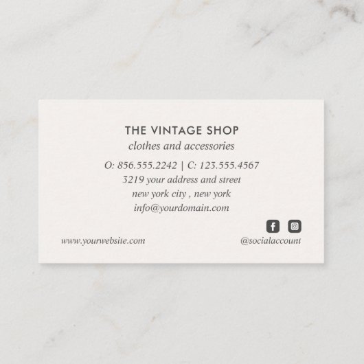 ヴィンテージサングラス中古店 名刺 (裏面)