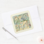 ヴィンテージサンゴとクラゲの人魚航海の スクエアシール (封筒)