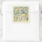 ヴィンテージサンゴとクラゲの人魚航海の スクエアシール (バッグ)