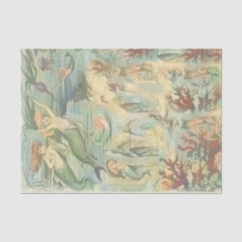 ヴィンテージサンゴとクラゲの人魚航海の 薄葉紙