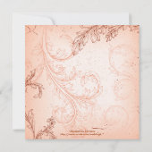 ヴィンテージサンゴの巻葉が繁茂結婚する 招待状 (裏面)