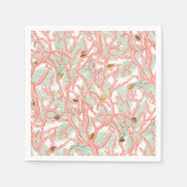 ヴィンテージサンゴの枝（貝殻の模様） スタンダードカクテルナプキン (正面)