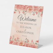 ヴィンテージサンゴバラ水の色結婚の歓迎 台座サイン (正面)
