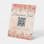 ヴィンテージサンゴバラ結婚ズ新婚旅行ファンドQRコード 台座サイン (正面)