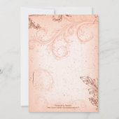 ヴィンテージサンゴ巻葉ブライダルシャワー 招待状 (裏面)