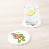 ヴィンテージサンゴ薄紫春ガーデンフラワー コースター (側面)