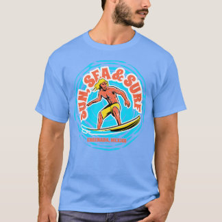 ヴィンテージサンシーサーフエンセナダメキシコレトロサーフィン Tシャツ