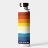 ヴィンテージサンストライプドカラフルレインボー ウォーターボトル (左面)