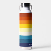 ヴィンテージサンストライプドカラフルレインボー ウォーターボトル (正面)