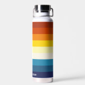 ヴィンテージサンストライプドカラフルレインボー ウォーターボトル (背面)