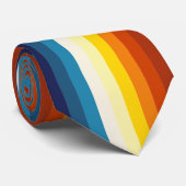 ヴィンテージサンストライプドカラフルレインボー ネクタイ (ロール)