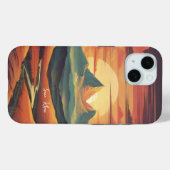 ヴィンテージサンセットのミニマル表示名 Case-Mate iPhoneケース (裏面 (横))