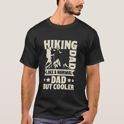 ヴィンテージサンセットアウトドアおもしろハイキングお父さん Tシャツ (正面)