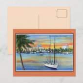 ヴィンテージサンセットアットウエストパームビーチフロリダ ポストカード (正面/裏面)