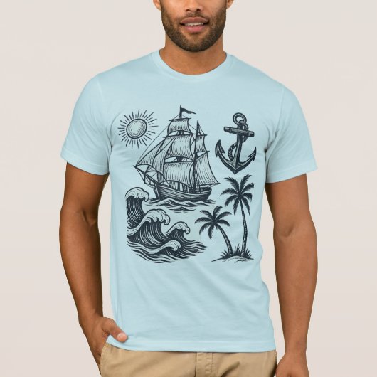 ヴィンテージサンセットウェーブTシャツ Tシャツ (正面)