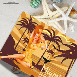 ヴィンテージサンセットグリーティングマイアミ ポストカード