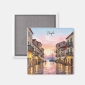 ヴィンテージサンセットコルフギリシャ マグネット (正面/裏面)