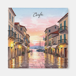 ヴィンテージサンセットコルフギリシャ マグネット