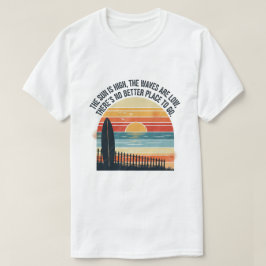 ヴィンテージサンセットサーフビーチシーンアート Tシャツ