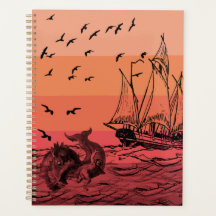 ヴィンテージサンセットシーモンスタースケッチ