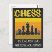 ヴィンテージサンセットチェスピース引用文 ミニマル ポストカード (正面/裏面)