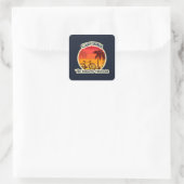 ヴィンテージサンセットビーチ自転車シルエット スクエアシール (バッグ)