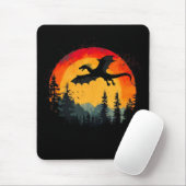 ヴィンテージサンセットフォレストドラゴン マウスパッド (マウス)
