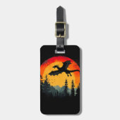 ヴィンテージサンセットフォレストドラゴン ラゲッジタグ (正面縦)