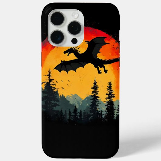 ヴィンテージサンセットフォレストドラゴン Case-Mate iPhoneケース (裏面)