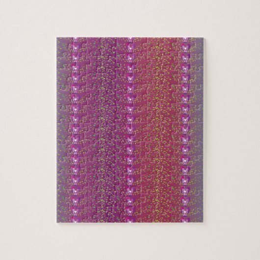 ヴィンテージサンセットフローラの壁紙パターン ジグソーパズル (縦)