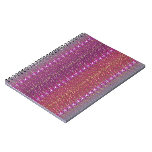 ヴィンテージサンセットフローラの壁紙パターン ノートブック (左側)