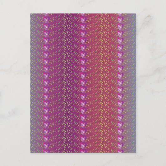 ヴィンテージサンセットフローラの壁紙パターン ポストカード (正面)