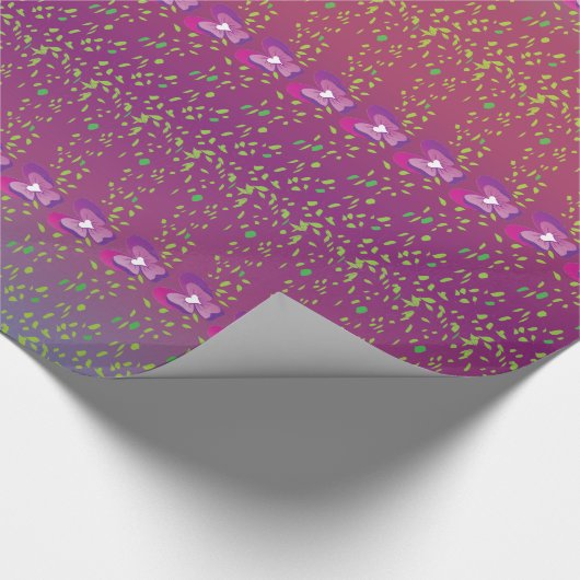 ヴィンテージサンセットフローラの壁紙パターン ラッピングペーパー (角)